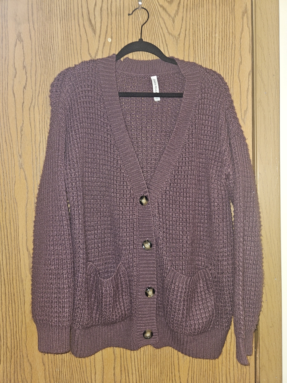 Cozy V-Neck Chunky Cardigan Sweater - Mauve